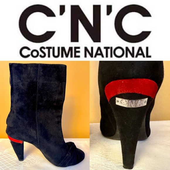CNC Costume National Shoes - Costume National CNC Black High Heel Suede Booties - size 40, US 9.5